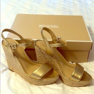 Michael Kors Jill Gold Wedges